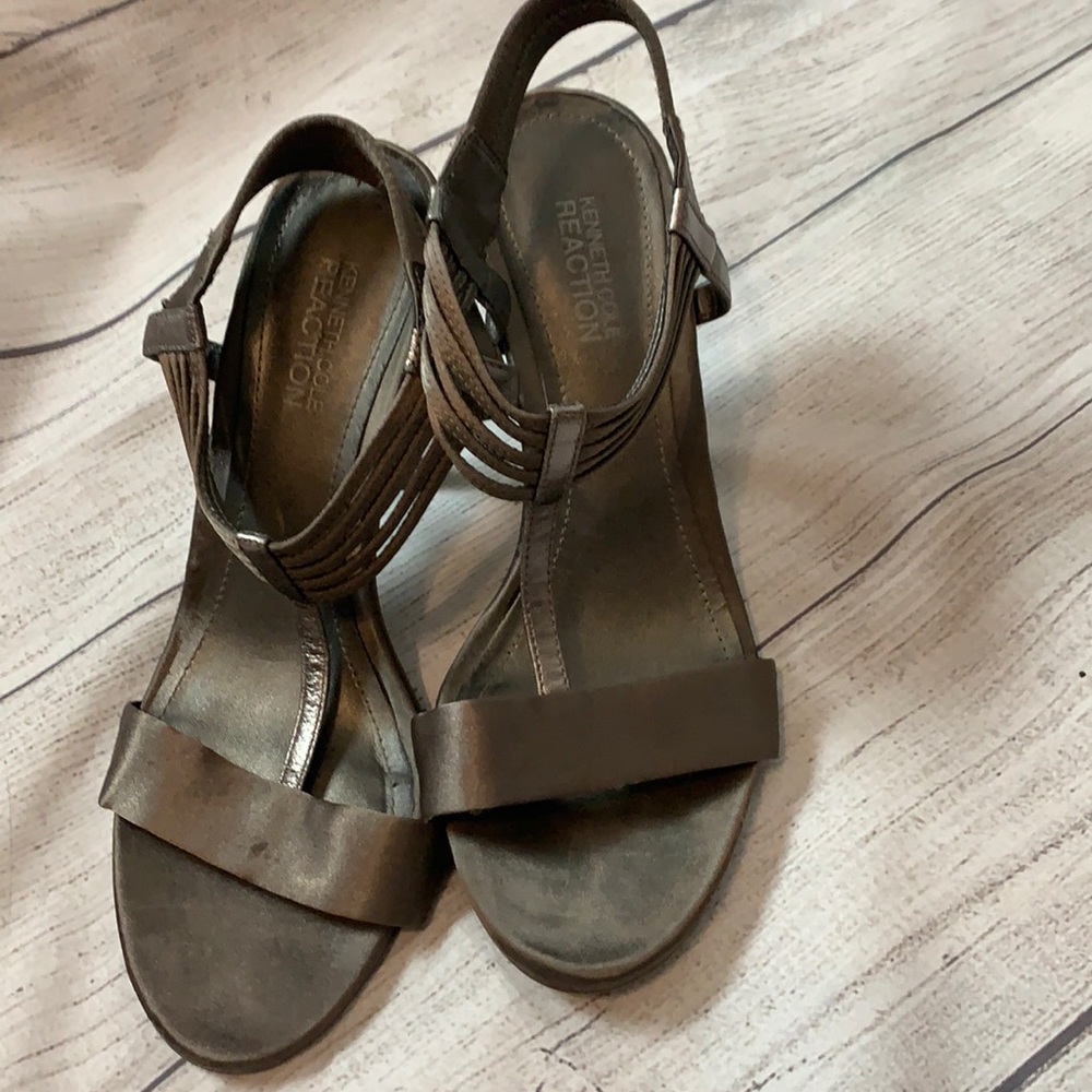 Kenneth Cole Reaction copper Brown open toe  heels size 6